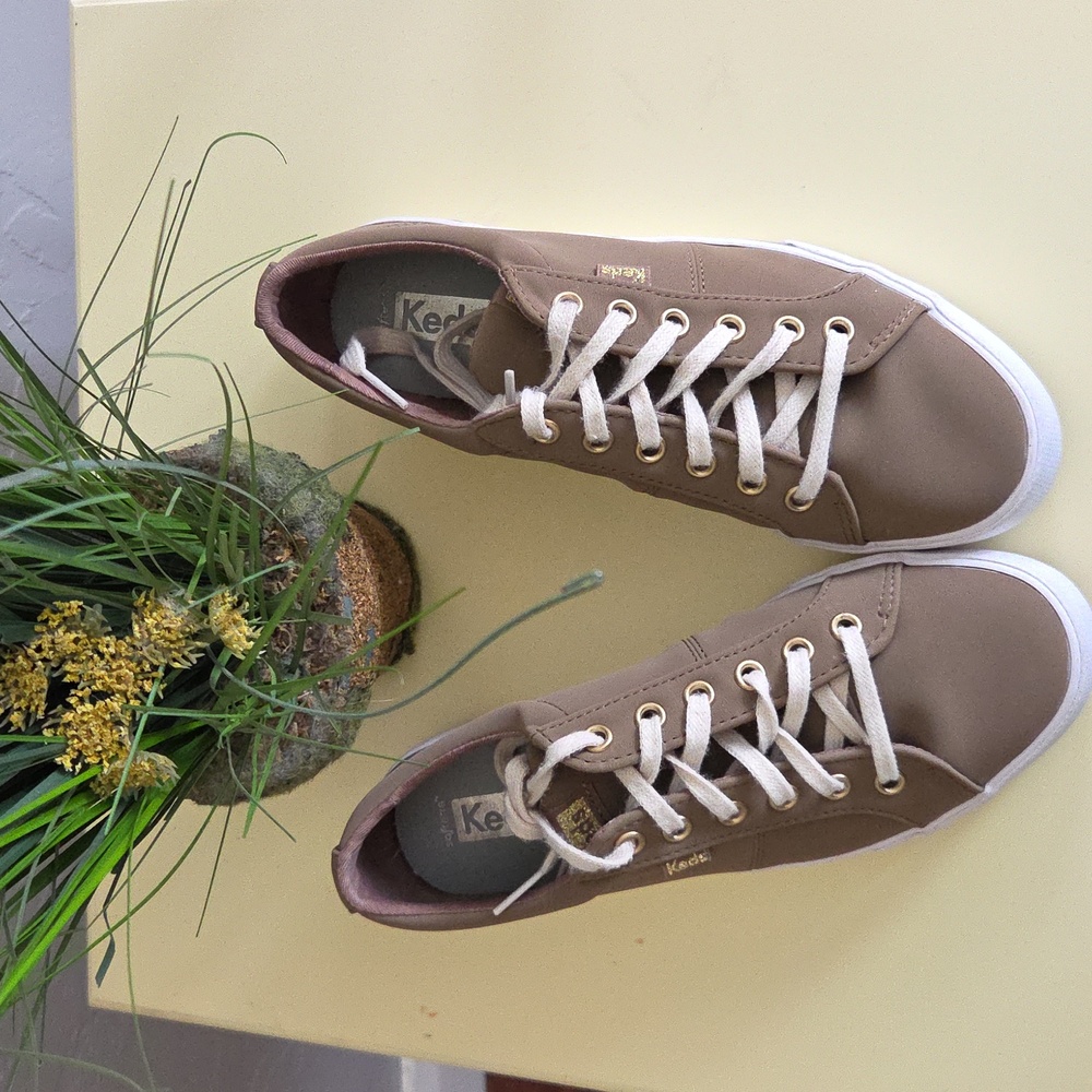 Keds Tan Sneakers with White Accents 7